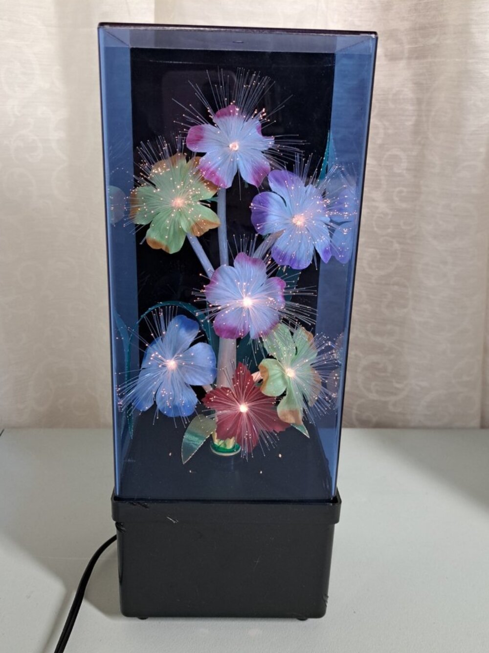Vintage Fiber Optic Flowers Light Lamp Music Box 80s VIDEO! Works Color Changing